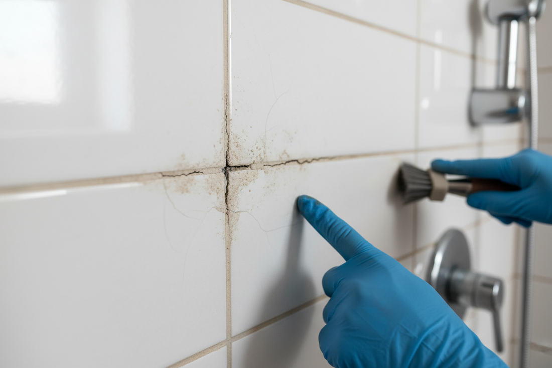 Problem photo – Dingy or cracked grout detracts from your tile's beauty and can lead to moisture issues; discover effective cleaning methods, how to repair minor cracks, and the importance of sealing for lasting protection.