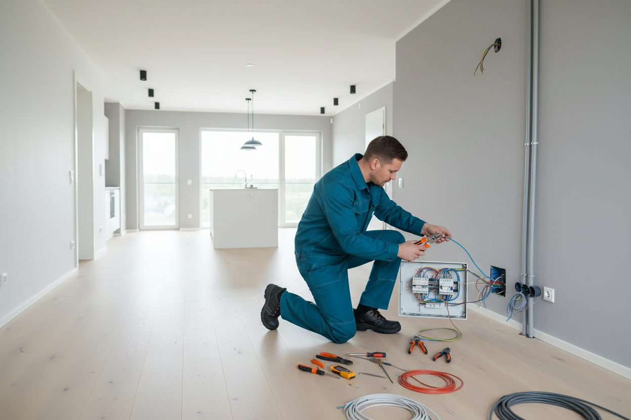 Professional electrical services for homes and businesses, including light installation, socket and switch repair, electrical troubleshooting, and minor wiring work.