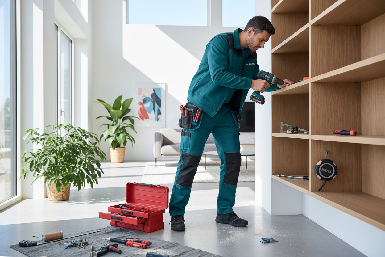 make it "doing handyman job" in prossess style